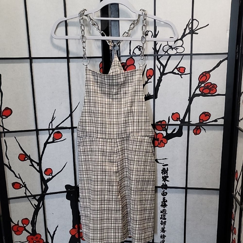 The Ragged Priest Check Chain Dress, Size Small, Detachable Front Straps